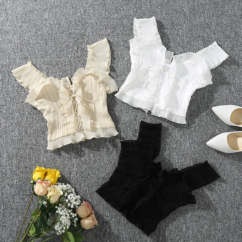 

Women Summer Bustier Tank Top Female Sexy Bandage Sleeveless Crop Top Zipper