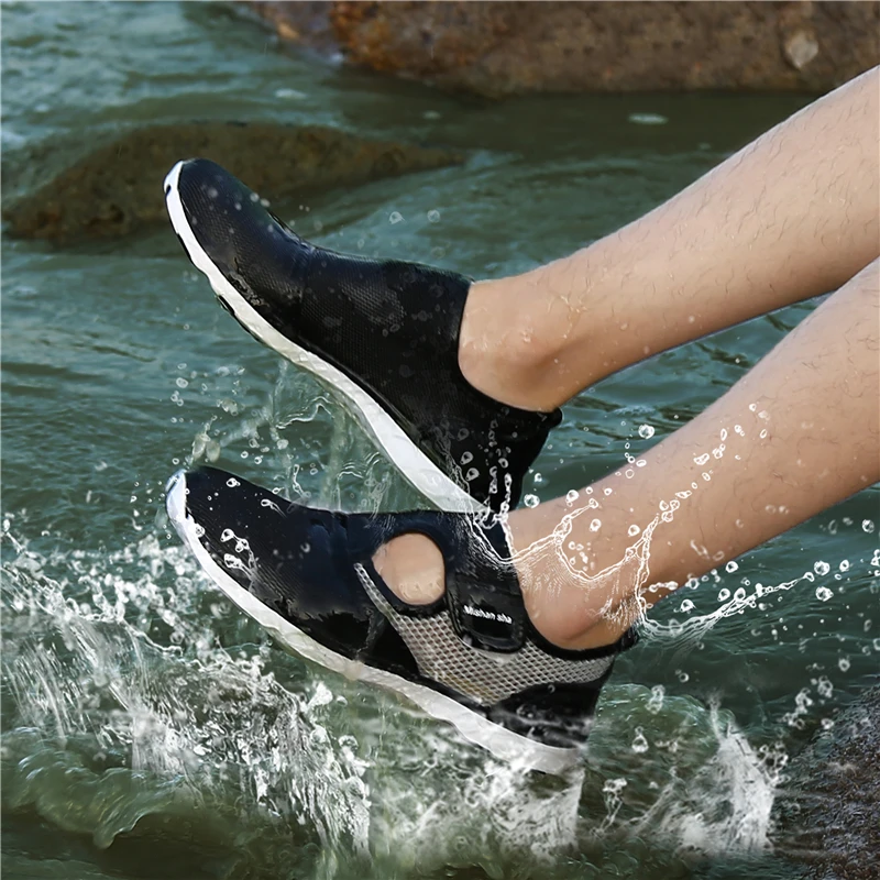 Водонепроницаемая обувь; мужские летние дышащие пляжные сандалии; акваобувь; носки для плавания; быстросохнущие босоножки; сетчатые кроссовки для женщин
