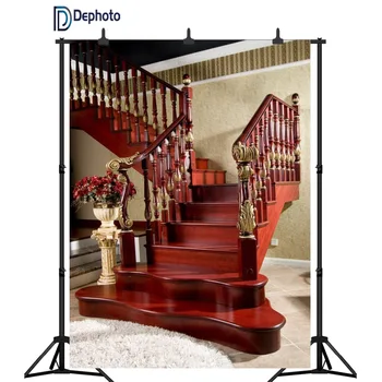 

DePhoto Gorgeous Stair Photography Backdrops Vinyl Customized wedding Party photo Background for Photoshoot studio prop