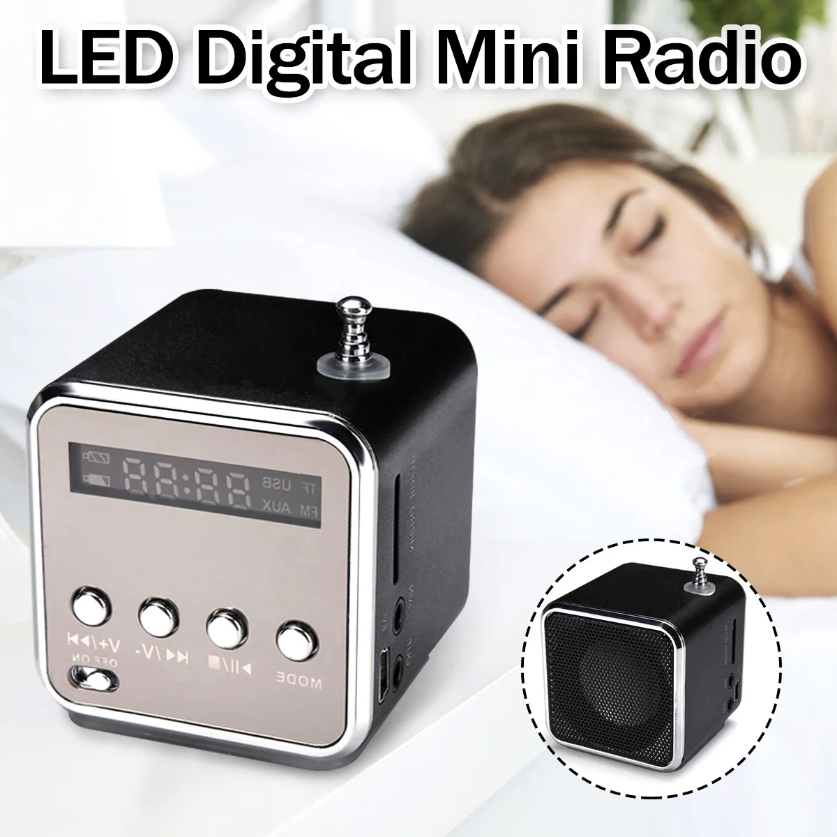 

Mini Speaker MP4 Portable MP3 Music Player with LCD Support FM Radio Micro TF SD Stereo Loudspeaker for Laptop Phone PC
