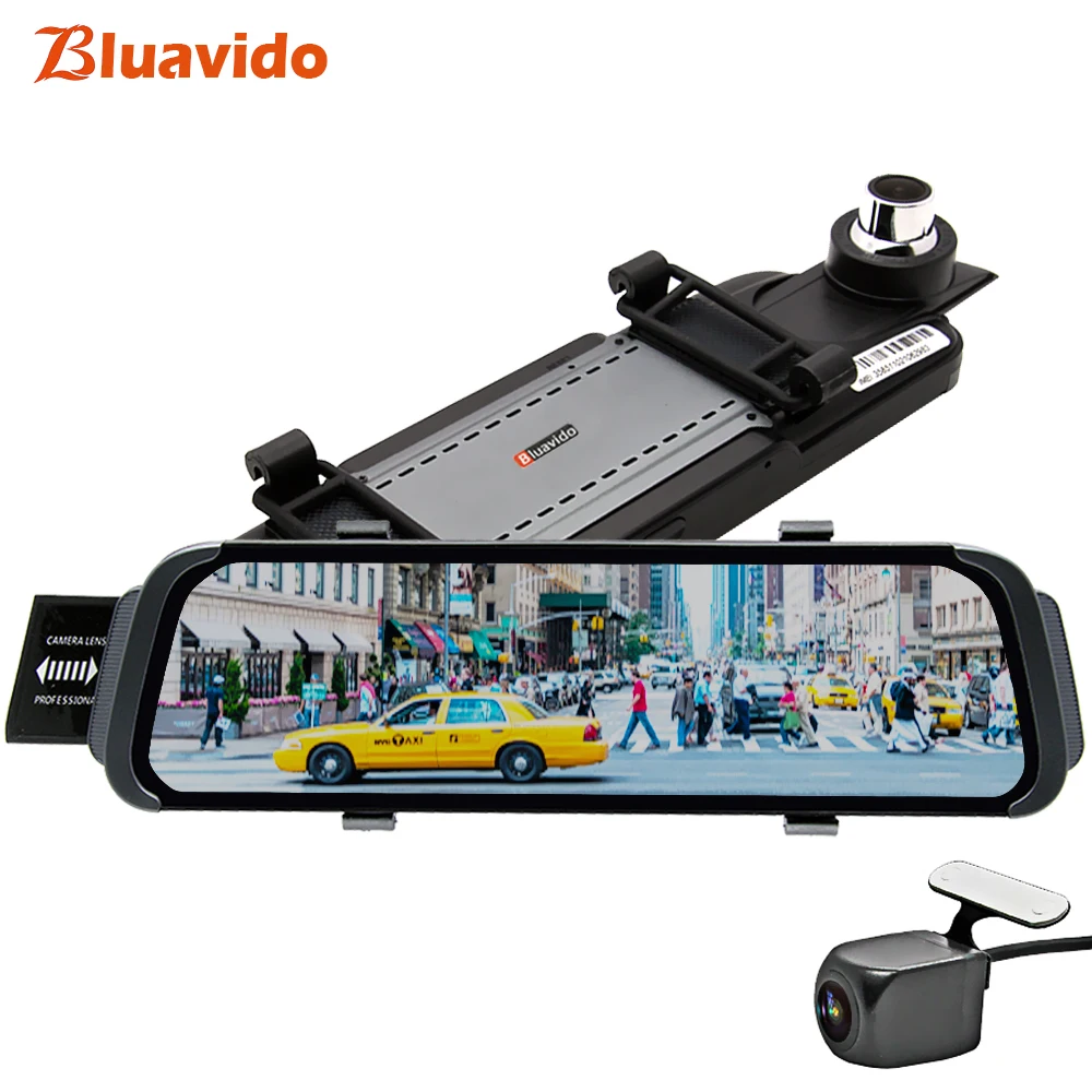 Bluavido 10 inch Mirror DVR android ADAS Car Camera GPS Maps FHD 1080P