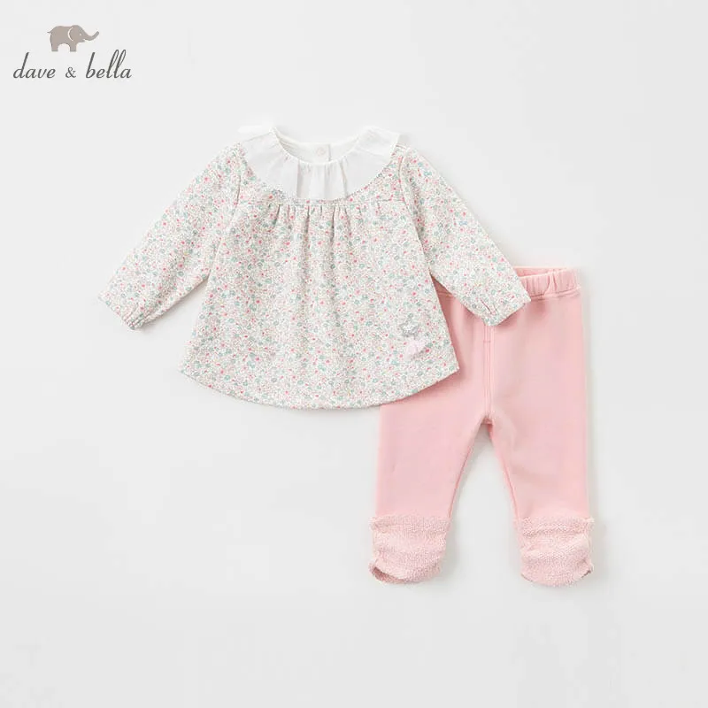 

DBH9195 dave bella autumn baby girl fashion clothing sets girls lovely long sleeve suits children print clothes