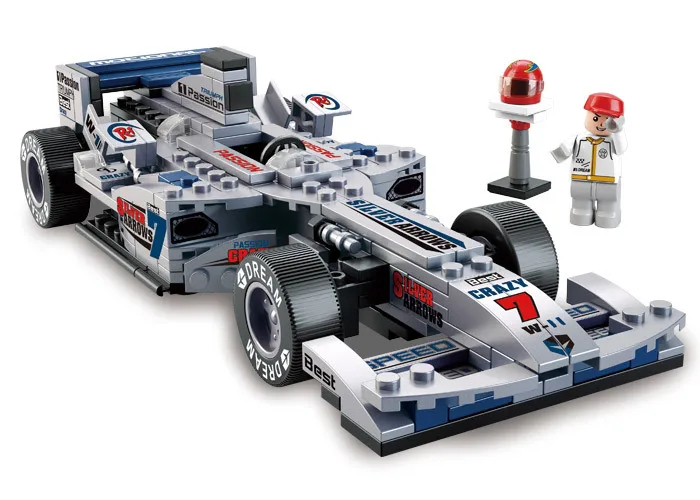

257 pcs/set 1:24 Silvery F1 Racing Car Sluban M38-B0352 Building Block Sets Children Toys Children Gift Compatible With Lego