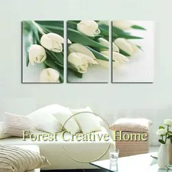 Цветок Холсты для рисования Книги по искусству фотографии белые тюльпаны натюрморт маслом Современные Холст Декор домой картина стены