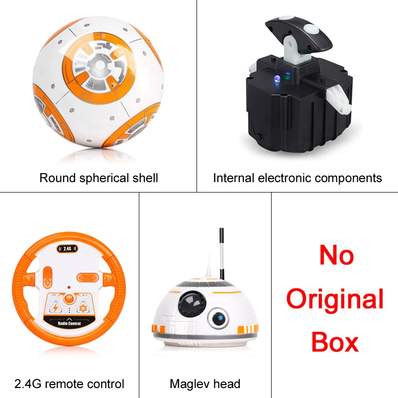 Быстрая, BB-8, шар, Звездные войны, р/у, фигурка, BB 8 Droid Robot, 2,4G, пульт дистанционного управления, Интеллектуальный робот BB8, модель, детская игрушка, подарок - Цвет: No original box