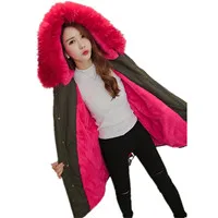 Winter-Cotton-Jacket-Women-Costume-Warm-Hooded-Coat-Lamb-Hair-Casual-Tops-Solid-color-Plus-size