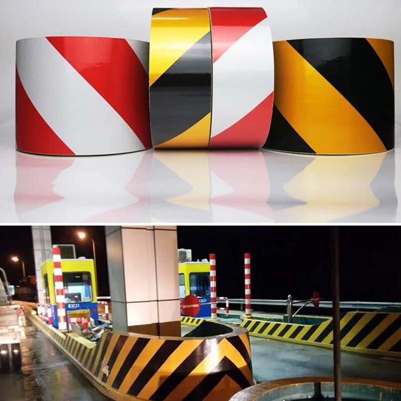 10cm X 10m Self-Adhesive PET Reflective Sticker Warning Strip Decal corrosion resistance