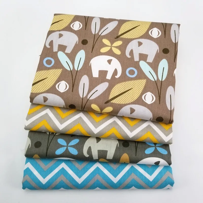 

4pcs/lot 50x40cm Patchwork Cotton Fabric for Quilting Sewing Craft Telas Tissus Bedding Textile Cushion Baby Cloth