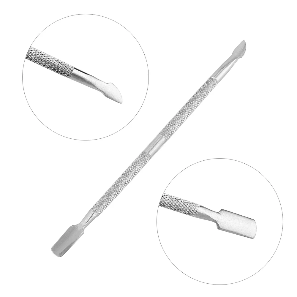 

1Pc New Hot Sale Women Double Ended DIY Nail Art Manicure Stainless Steel Spoon Shape Pusher Cuticle Remover Manicure Tool