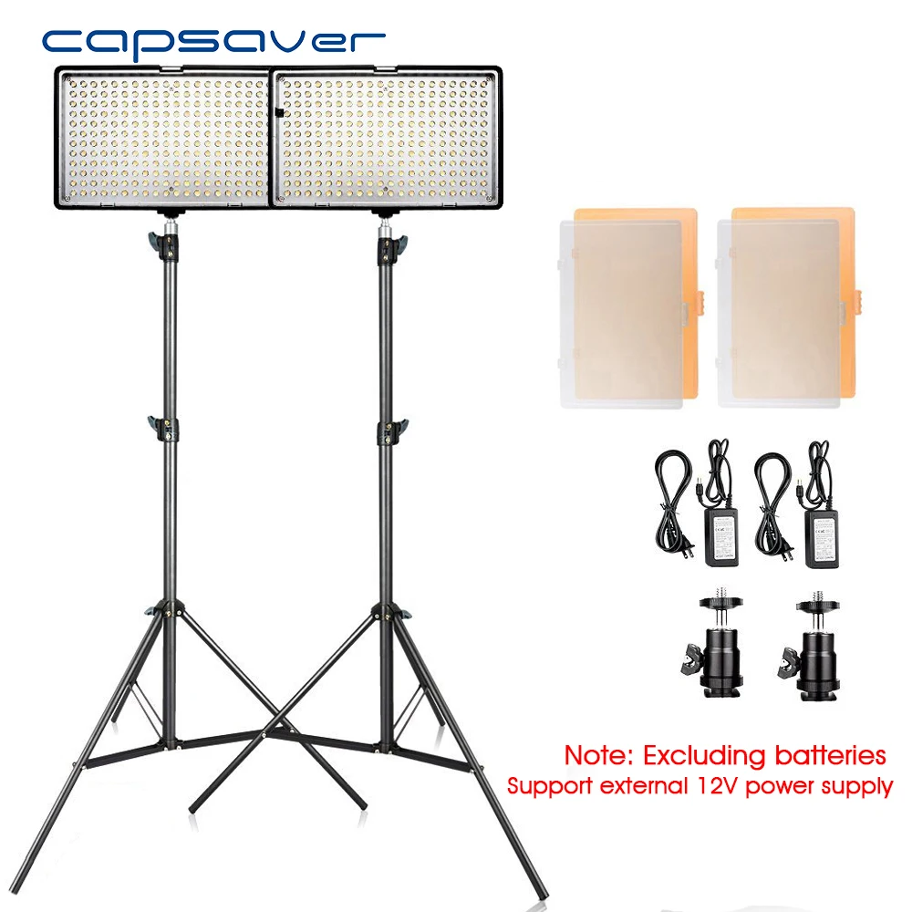 

capsaver TL-240S 2 in 1 kit LED Video Light Photography Studio Lighting Kit with Tripod CRI93 3200K/5600K Photo LED Panel Lamp