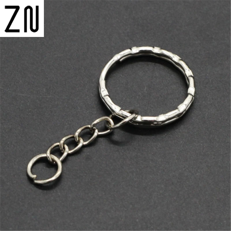 

ZN 10pcs Silver Tone Key Chains & Key Rings Keychain DIY Jewelry Accessories 53mm(2 1/8") long