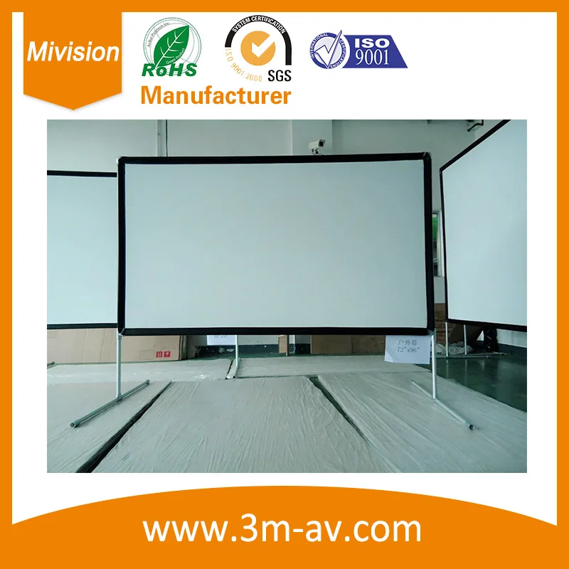  Projector Screen with Stand 4K HD Outdoor/Indoor Portable Projector Screen 4:3 Foldable Movie Proje