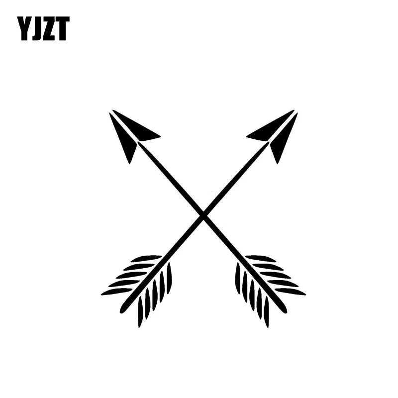 YJZT 12,4 см * 13,2 см Виниловая наклейка деревенская стрелка Автомобильная наклейка смешной декор черный, серебристый цвет C10-02223