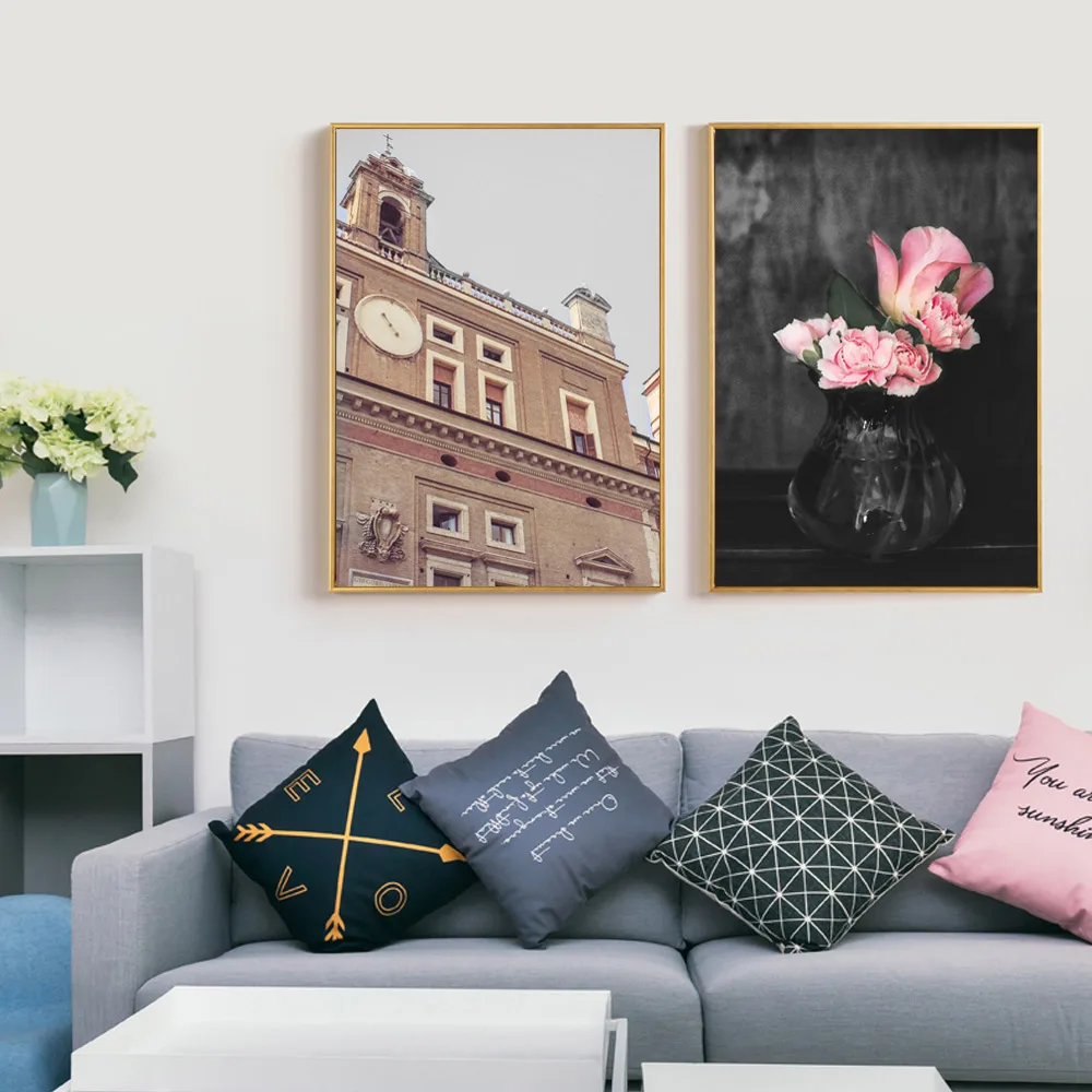 Beach Posters Scandinavian Style Poster vintage Flower Wall Art Canvas Prints Landscape Canvas Pictures For Living Room Unframed
