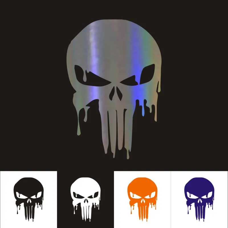 

Car Sticker 10.1cm*15cm Bloody Punisher Skull Vinyl Auto Sticker Reflective Waterproof Car Styling Decal Custom Sticker