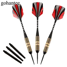 Gohantee 3 шт./кор. Профессиональный Сталь игла дротика(26 г Высокое качество латунь Баррель Дротика s хорошее Дротика Перелёты для электронного Дротика доска