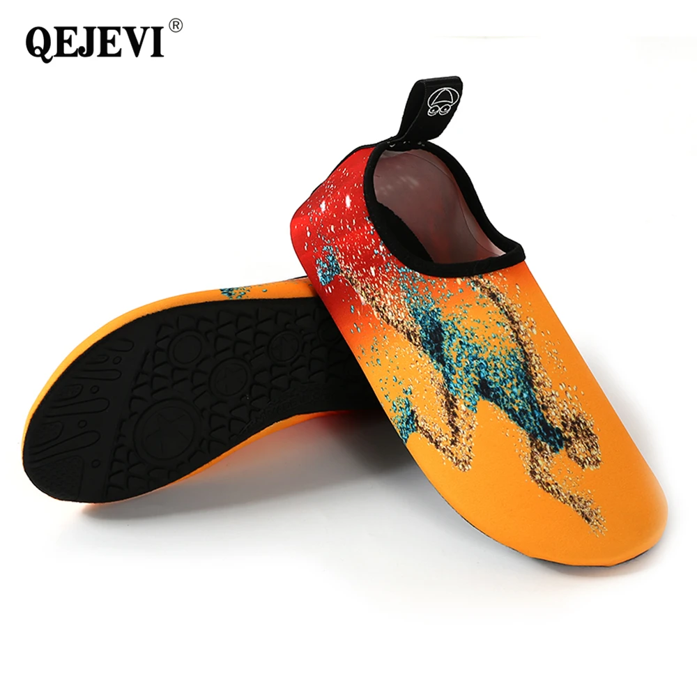 QEJEVI 2018 جديد وصول الرجال و النساء أحذية ماء جاف سريعة المنبع أحذية المضادة للانزلاق تنفس السباحة أحذية الشاطئ في الهواء الطلق أحذية
