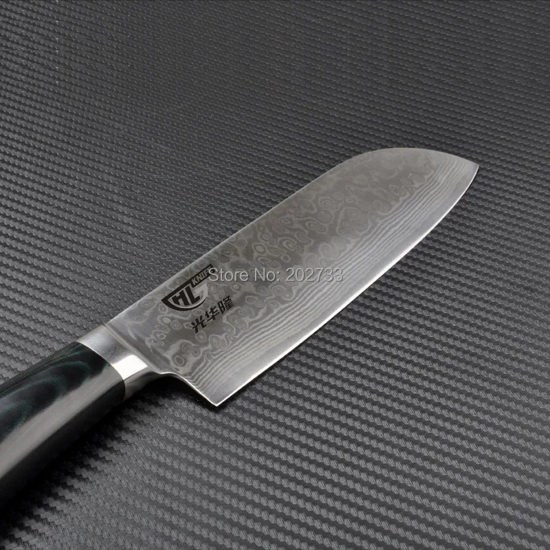 67 слоев дамасской стали Santoku нож Профессиональный Шеф Santoku