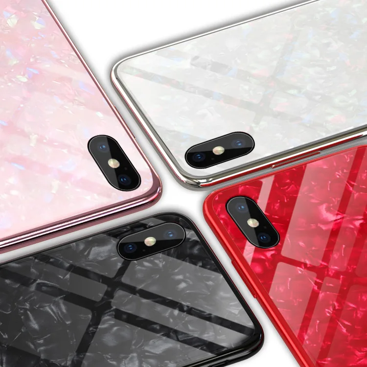 

Luxury Fairy 9H Toughened Glass Phone Case Full Cover Anti-Dirt for iPhone6/7/8/8plus 7plus Shell Grain for iPhone XS MAX/X/XR
