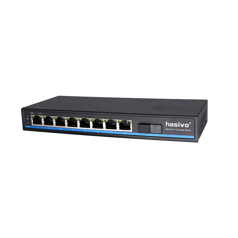 8x1000 м RJ45 PoE порты 1x1000 волоконно оптический переключатель со встроенной