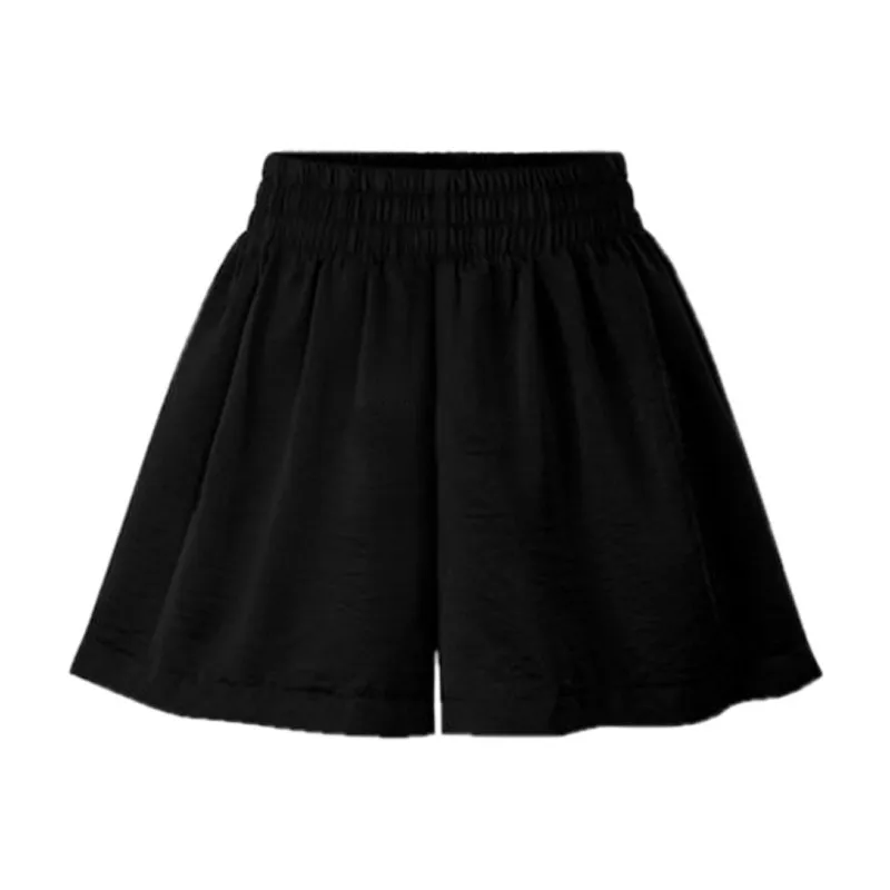 Black OUMOWEI женские шорты Модные Новые однотонные шорты высокого качества с высокой талией свободные шорты M-6XL Размер - Цвет: Black