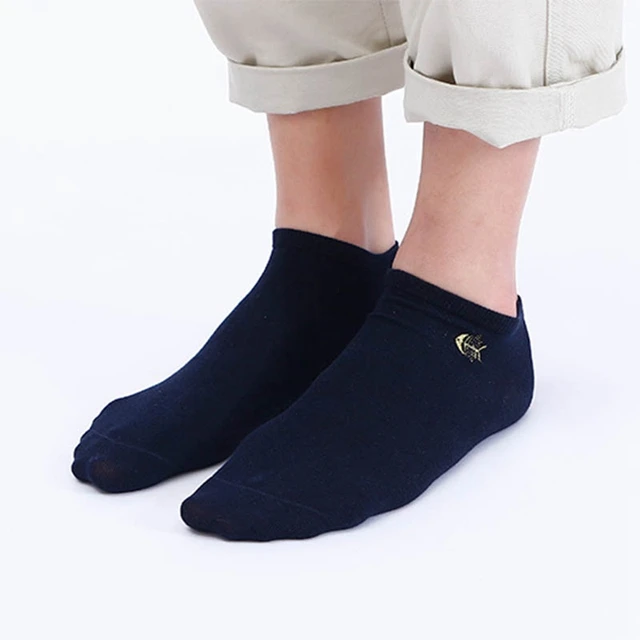 Pier Polo, мужские носки из бамбукового хлопка, брендовые летние мужские носки с вышивкой, повседневные носки-лодочки, высокое качество, 5 пар/партия, новинка - Цвет: 5 pairs  navy