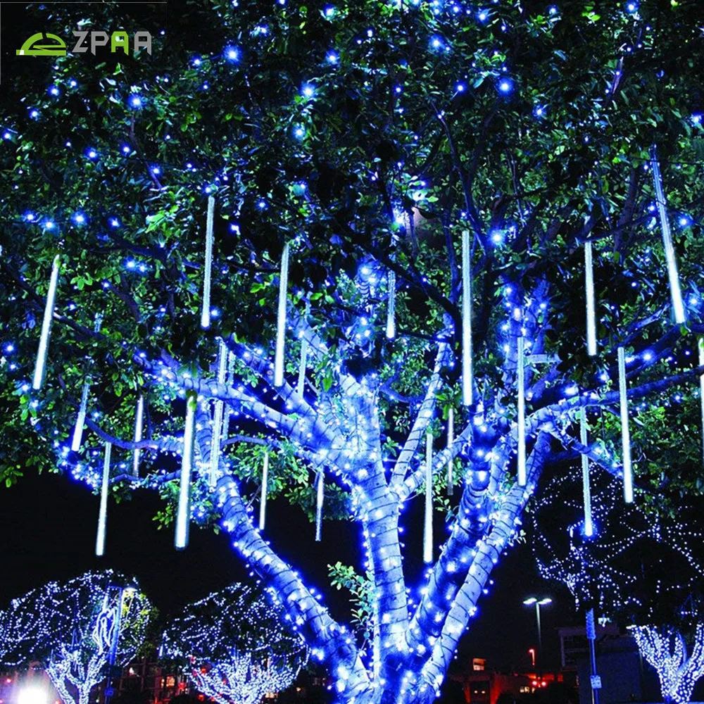 

ZPAA 8pcs/Set Waterproof 50CM/30CM LED Meteor Shower Rain Tubes Christmas String Light Garden Wedding Party Holiday Tree Decor