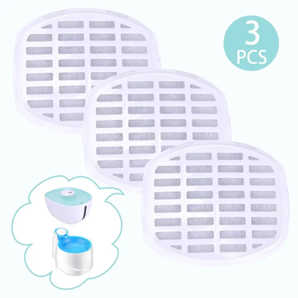 

3 Pieces Activated Carbon Filters for Cat Dog Foutain Charcoal Filter Replacement for Flower Fountain for Pet Cat Dog Supplies