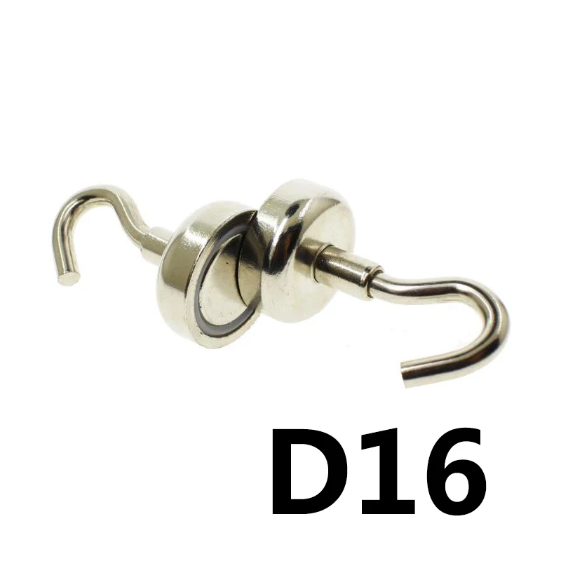 

2Pcs Magnetic Hooks Power Hook Magnet Holder Neodymium Rare Earth 5.5kg N35 D16 16mm Strong Magnet Hardware gancho de parede