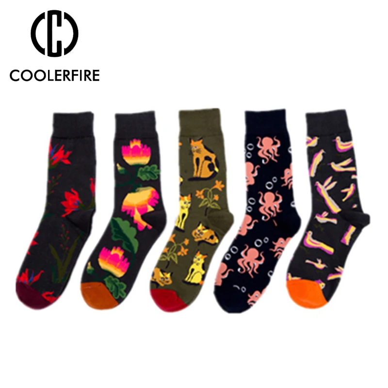 

1 Pair Of Ladies Socks Buddha Cockscombs Demi Bird Octopus Novelty Socks Combed Cotton Socks Creative Personality Socks WD051
