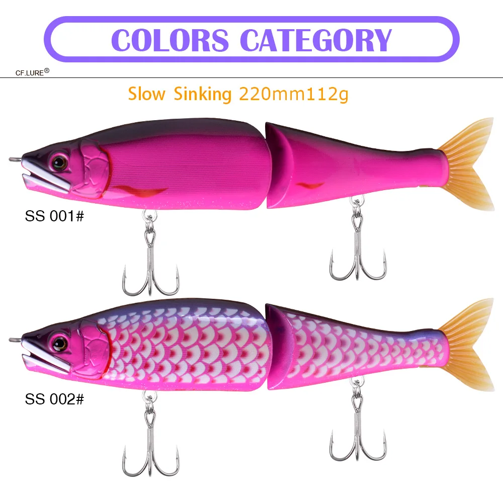 Iscas de Pesca do Robalo Milímetros Pilo Novo Bebê Cor Baixo Slow Afundando Swimbait Grande Iscas Articuladas 6 Cores 220 9 2 Cheap Iscas artificiais