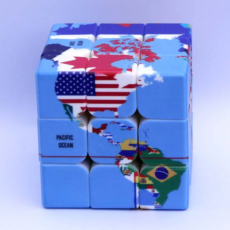 Магический кубик с географической индикацией 3x3x3, скоростная головоломка 56 мм, развивающие игрушки для детей, мальчиков и взрослых
