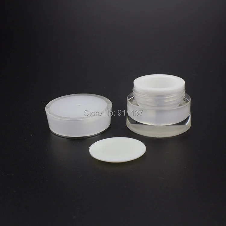 Frascos de Plástico Frascos de Cosméticos Frascos com Tampas Branco Pérola 5g Pequenos Acrílico | Atacado 5 ml Pequeno Vazio 3000 Pcs Ja92 3 Garrafas reutilizáveis