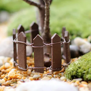 

100pcs Mini Small Fence Barrier Wooden Resin Craft Miniature Fairy Garden Terrarium Branch Palings Showcase Decoration Bonsai