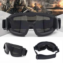Военные тактические очки для стрельбы, страйкбола, армейские Пейнтбольные очки Wargame, ветрозащитные пылезащитные очки для глаз
