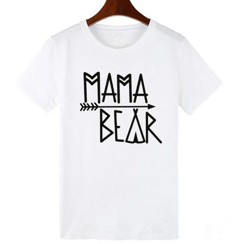 Pkorli Одинаковые футболки для членов семьи PAPA Bear мама Медвежонок Беар-Рубашки для мальчиков с принтом букв забавные совпадения Футболки для пары для папы, мамы и малыша - Цвет: mama white