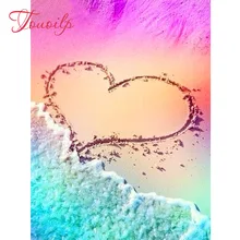 Полный квадратный и Круглый Алмаз 5D DIY Алмазная картина фото на заказ "Любовь пляж" вышивка крестиком Мозаика домашний декор