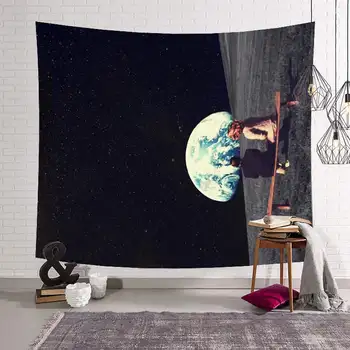

Mysterious Fantasy Starry Pattern Wall tapestry Wall Hanging Blanket 3D Space Camping Mat Panoramic Home Bedroom Decoration