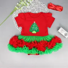 Рождественская елка; джемперы с короткими рукавами для маленьких девочек; модная детская кружевная пачка; юбка; танцевальная одежда принцессы; мягкая Одежда для новорожденных; 17A801