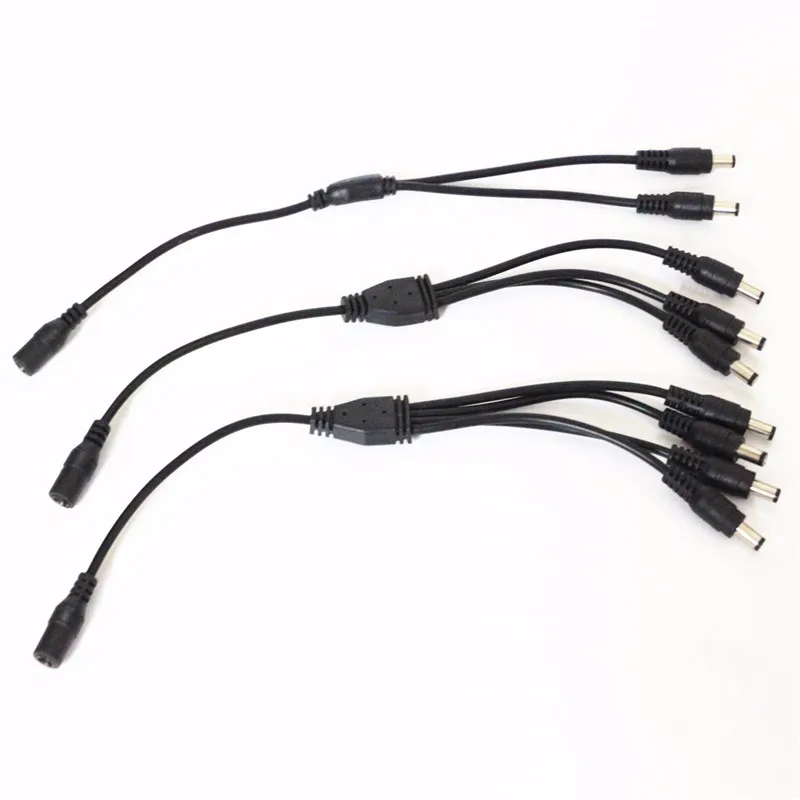 DC Power Jack 1 Female To 2/3/4 Male plug Splitter Adapter 5.5mm *2.1mm DC LED Connector Cable For CCTV Camera LED Strip Light