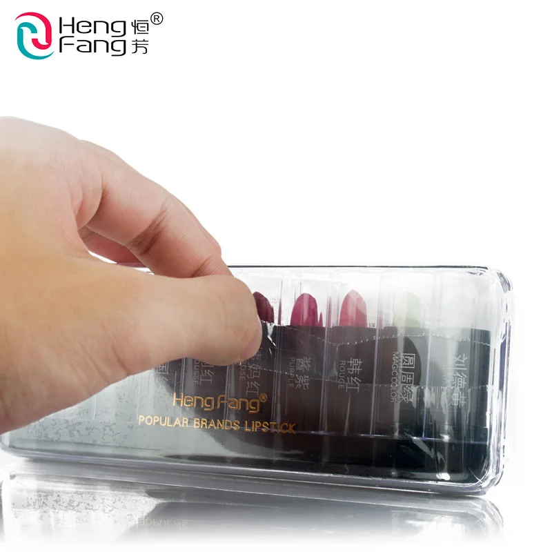 1 комплект = 10 шт. HengFang популярный набор из помад 10 цветов губная помада и волшебный бальзам для губ влажный стойкий макияж#9052