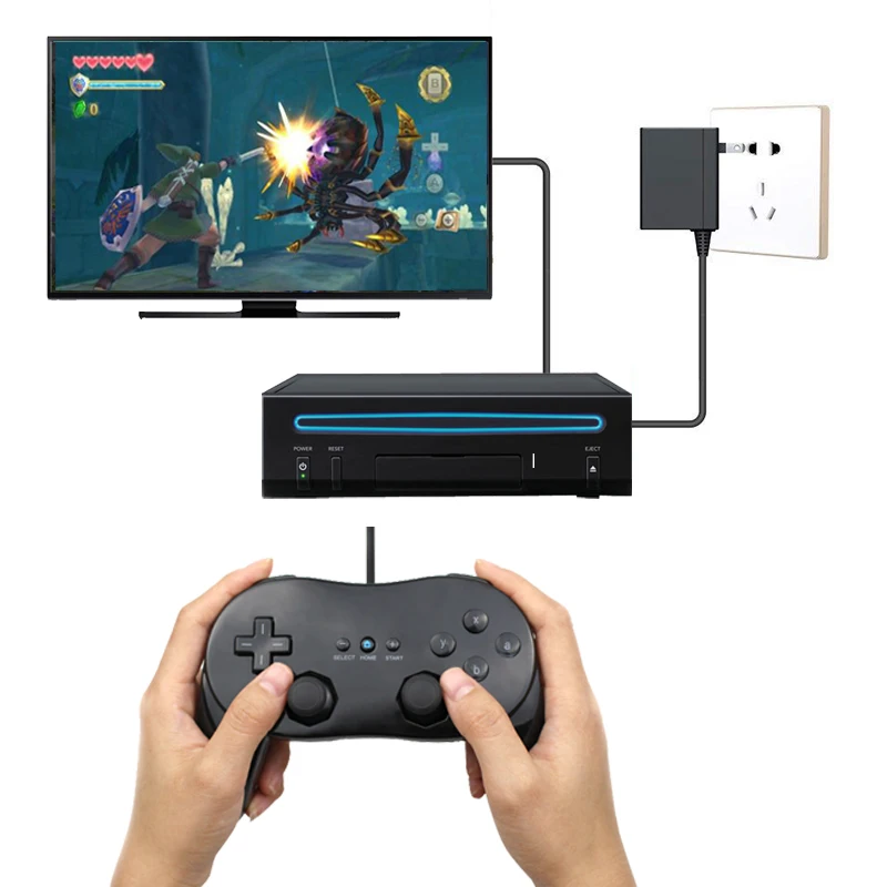 Белый/черный классический проводной игровой контроллер Pro пульт дистанционного