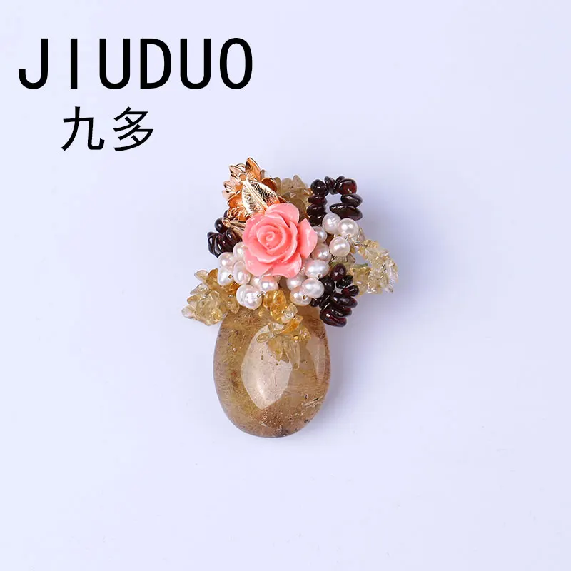 

Antique Metal Real Natural Pearl Brooches And Pins For Women Fashion Natural Beads Jewelry New Elegant Anadem Flower Real
