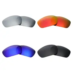 4 пары mryok ПОЛЯРИЗОВАННЫЕ замены Оптические стёкла для Oakley Jawbone Солнцезащитные очки для женщин Стелс черный и голубой лед и огненно-красный