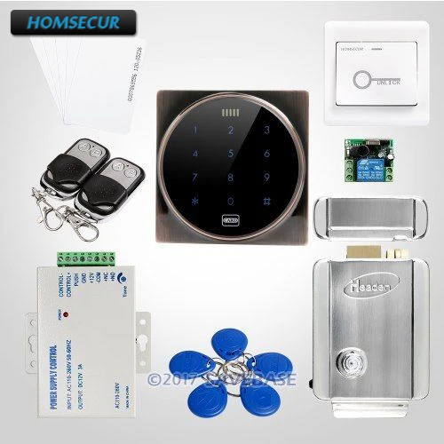 

HOMSECUR DIY Waterproof Access Control System with Electric Lock + 2 Remote Controls + Exit Button