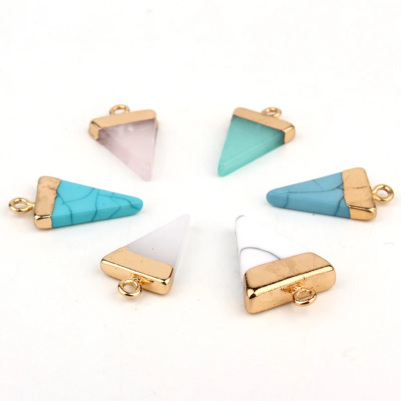 

2pc Irregular Resin Stone Earring Pendant Ear Stud Drop Diy Making Jewelry Findings Triangle Fake Druzy Charms Necklace Handmade
