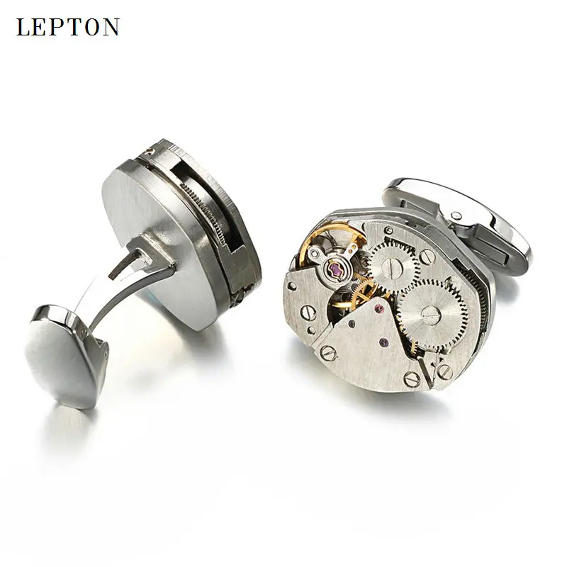 Горячие часы механизм запонки для неподвижных не может двигаться нержавеющая