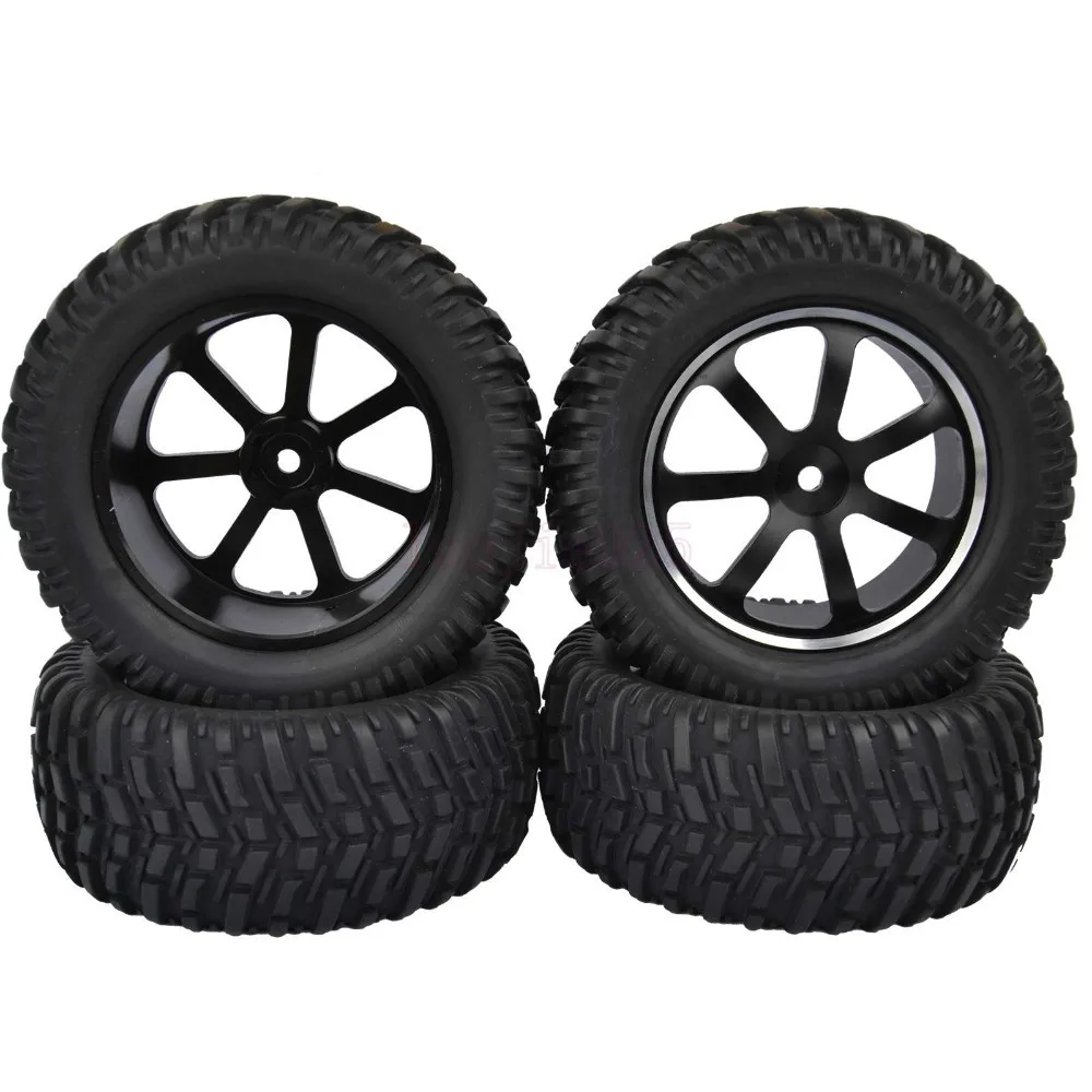 4PCS 95mm RC 1/10 Off Road Short Course Truck Rally Tires Tyre Metal
