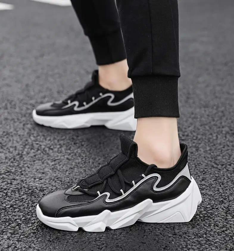 Fashion men sneakers casual and comfortable mesh platform casual shoes men's solid color soft bottom outdoor shoes K4-20