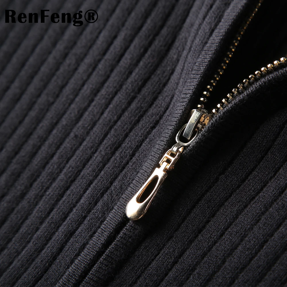 Autumn Men Sweater Fashion Mandarin Collar Long Sleeve Male Cardigan Sweater With Zipper Slim fit Casual Winter knitted Sweater (7)